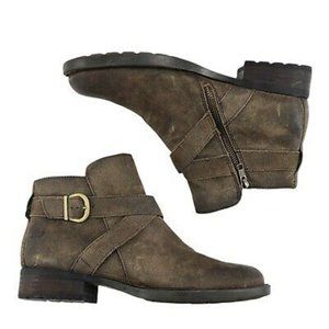 Born Trinculo brown zip buckle ankle boot size 7